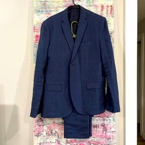 H&M navy linen suit